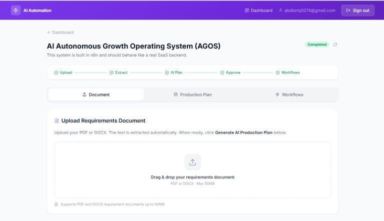 AI Project Automation Dashboard
