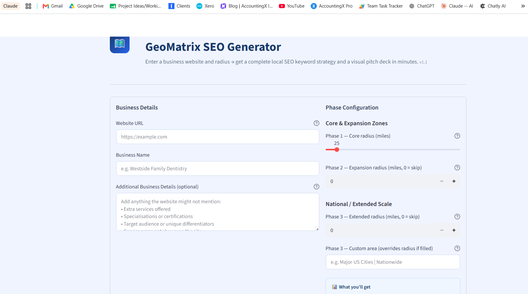 Geomatrix Local SEO Tool
